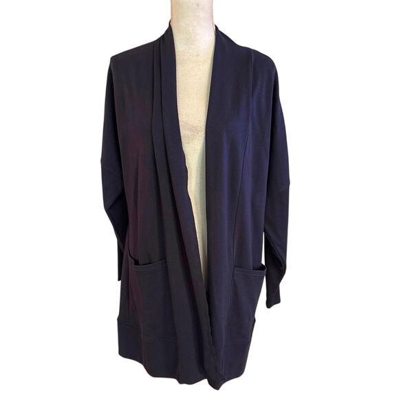 Pact Size XS S 100% Organic Cotton Airplane Cardigan Blue Pockets Oversized - Picture 1 of 5